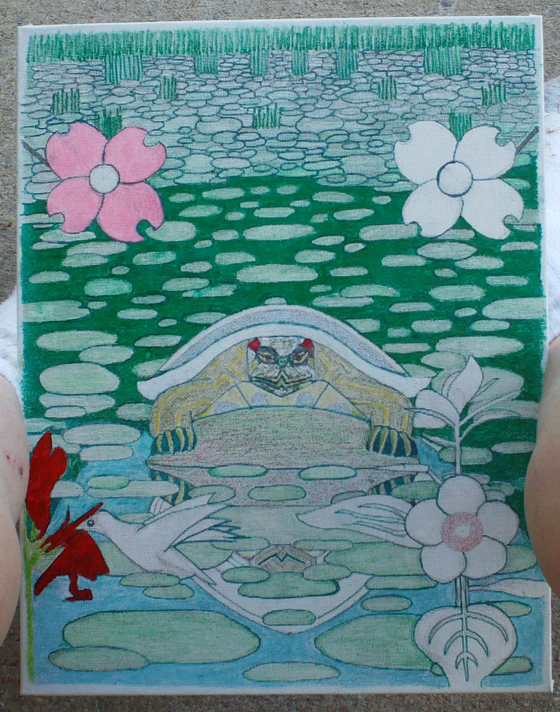 Image of Divine Perfection Pattern "Slider at Pond" unfinished.