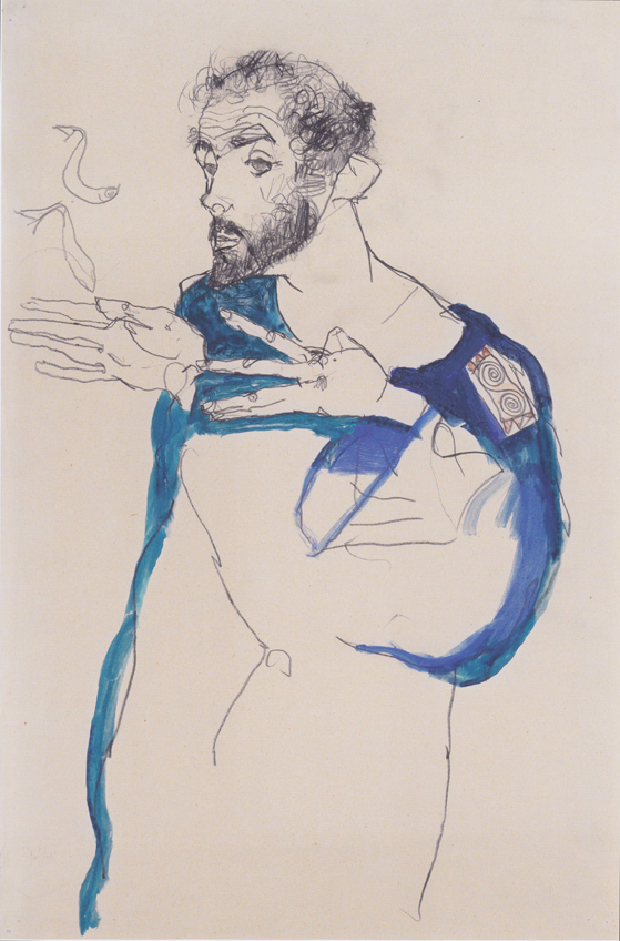 Gustav Klimt In Blue Smock