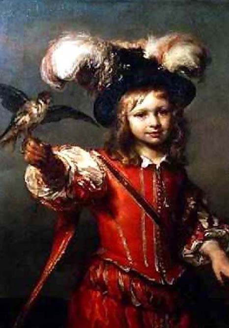 Boy With A Falcon And Leash by Jan Van Noordt